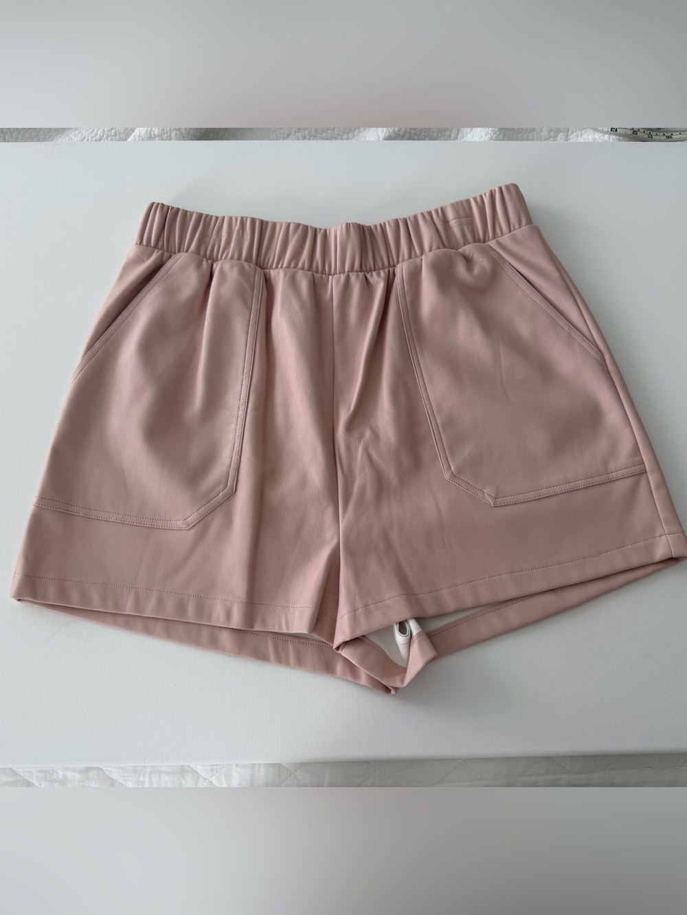 Steve Madden Blush Faux Leather High-Waist Shorts